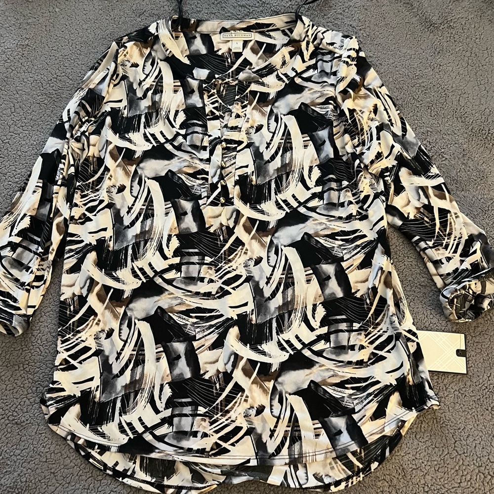 NWT Dana Buchman Henley Shirt size L